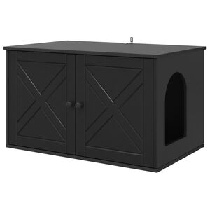 vidaXL Katzenhaus Schwarz 85 x 55 x 50,5 cm Holzwerkstoff