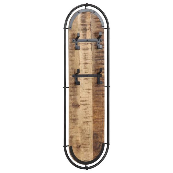vidaXL Wandgarderoben mit 4 Haken 2 Stk. Raues Mangoholz