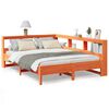 vidaXL Massivholzbett mit Regal ohne Matratze Wachsbraun 135x190 cm