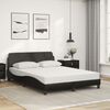 vidaXL Bett mit Matratze "Dover" Schwarz 120x200 cm Kunstleder