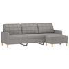 vidaXL 3-Sitzer-Sofa mit Hocker Hellgrau 210 cm Stoff