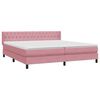 vidaXL Boxspringbett mit Matratze Rosa 200x220 cm Samt