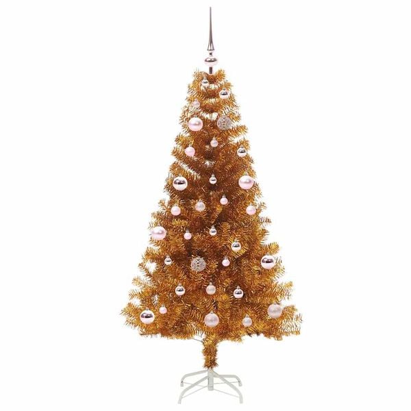 vidaXL Weihnachtsbaum mit 150 LEDs mit Ständer Gold 150 cm Haustier