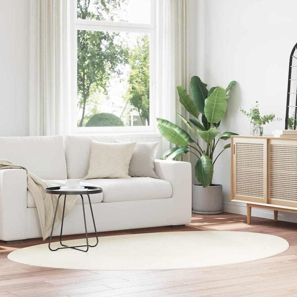 vidaXL Bereichsteppiche HUARTE Creme 140 x 200 cm Polyester