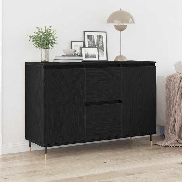 vidaXL Sideboard Schwarze Eiche 101,5 x 35 x 70 cm Holzwerkstoff
