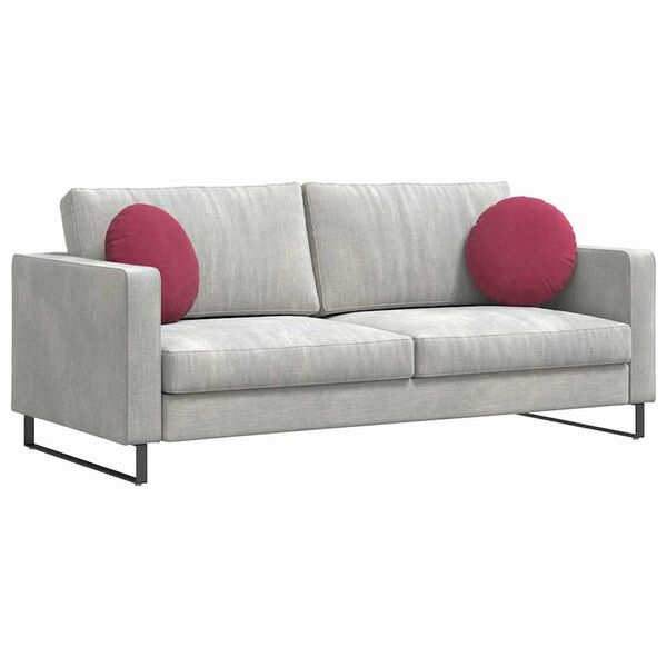 vidaXL Sitzkissen 2 St&uuml;ck Weinrot &Oslash; 40 x 13 cm Samt