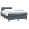 vidaXL Boxspringbett mit Matratze Dunkelgrau 120x220 cm Samt