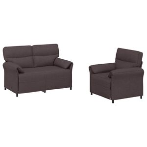 vidaXL Sofa Set 2 stk. Dunkelbraun Stoff