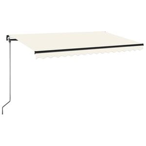 vidaXL Markise Manuell Einziehbar mit LED 450x350 cm Creme