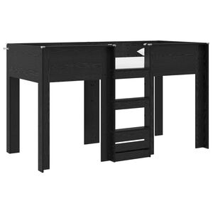 vidaXL Etagenbett f&uuml;r Kinder Schwarz Eichen-Optik 75 x 190 cm