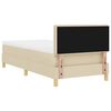 vidaXL Boxspringbett mit Matratze Creme 100 x 200 cm Stoff