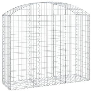 vidaXL Gabione mit Hochbogen 150x50x120/140 cm Verzinktes Eisen
