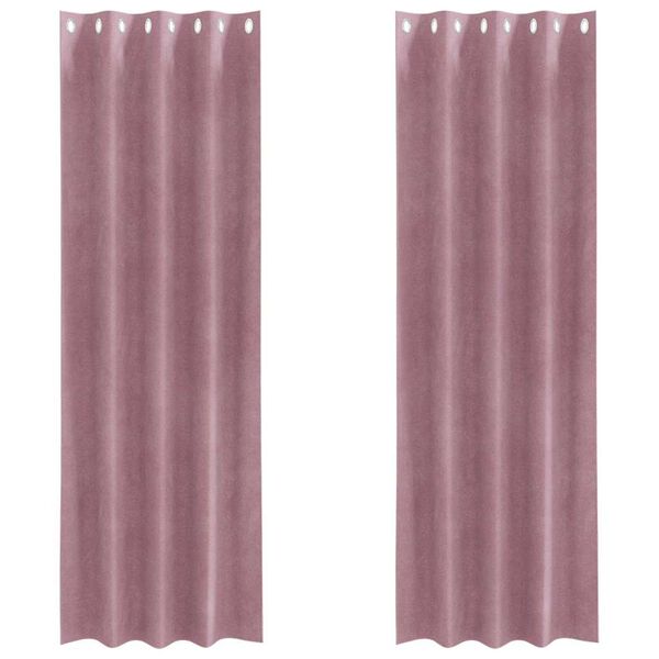 vidaXL Verdunkelungsvorhänge 2 pcs Dunkelrosa 140 x 245 cm Samt