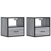 vidaXL Wand-Nachttische 2 Stk. Grau Sonoma 40x31x39,5 cm