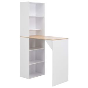 vidaXL Bartisch mit Schrank Wei&szlig; 115x59x200 cm