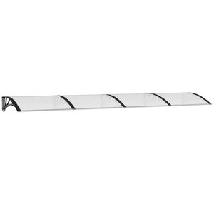 vidaXL T&uuml;rvordach Schwarz und Transparent 350x75 cm Polycarbonat