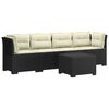 vidaXL 4-Sitzer Gartensofa mit Kissen Rattan Look PP Anthrazit