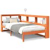 vidaXL Massivholzbett mit Regal ohne Matratze Wachsbraun 75x190 cm