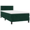 vidaXL Boxspringbett mit Matratze Dunkelgr&uuml;n 100x200 cm Samt