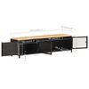 vidaXL TV-Schrank 130x30x37 cm Raues Mango-Massivholz