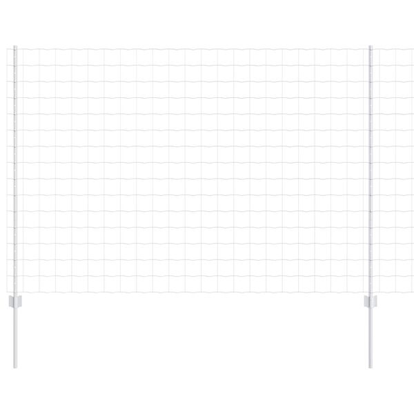 vidaXL Zaun mit Pfosten Silber 1,6 x 10 m Stahl