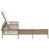 vidaXL Sonnenliege mit Kissen Beige 157 x 55 x 92cm Poly-Rattan