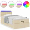 vidaXL Ottoman-Bett mit Matratze & LEDs Creme 80x200 cm Stoff