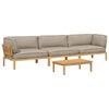 vidaXL Sofa Set mit Kissen Uni 4 pcs Taupe Massivholz Akazie