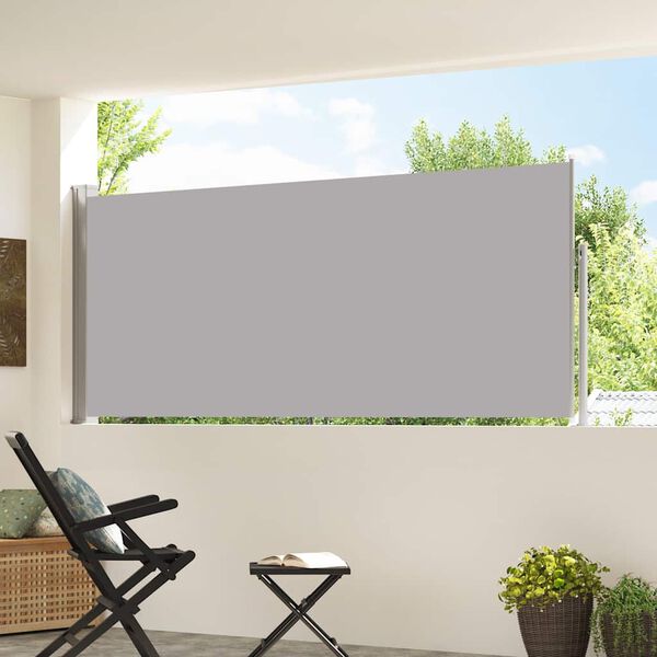 vidaXL Ausziehbare Seitenmarkise 120x300 cm Grau