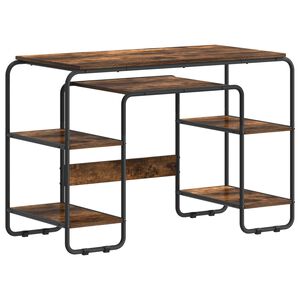 vidaXL Schreibtisch mit Stauraum R&auml;uchereiche 113,5 x 52 x 75,5 cm