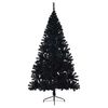 vidaXL K&uuml;nstlicher vorbeleuchteter Weihnachtsbaum Schwarz 210 cm PVC