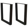 vidaXL Esstischbeine V-Form 2 St&uuml;ck Schwarz 80x(72-73,3) cm Stahl