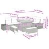 vidaXL Gartensofa-set mit Kissen mit Speicher 9 pcs Beige Poly Rattan