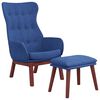 vidaXL Relaxsessel mit Hocker Blau Stoff