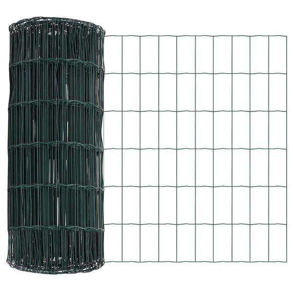 vidaXL Eurozaun Grün 0.4 x 50 m PVC-beschichtetes Eisen