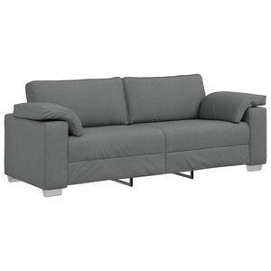 vidaXL 3-Sitzer-Sofa Dunkelgrau 220 cm Stoff