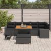 vidaXL Garten-Sofa-Set mit Kissen mit Speicher 9 pcs Schwarz