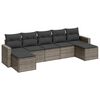vidaXL 7-tlg. Garten-Sofagarnitur mit Kissen Grau Poly Rattan