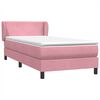 vidaXL Boxspringbett mit Matratze Rosa 100x220 cm Samt