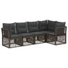 vidaXL Gartensofa-set 5 Stk. Grau Poly-Rattan