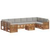 vidaXL Ecksofa Set 11 pcs Nat&uuml;rlich und Hellgrau Massivholz Akazie