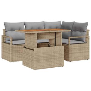 vidaXL Gartensofa-set 5 stk. 4-Sitzanzahl Beige und Grau