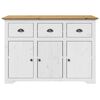 vidaXL Highboard BODO Weiß Braun 115,5x43x200,5 cm Massivholz Kiefer