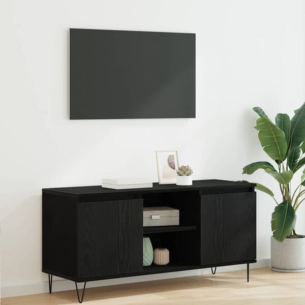 vidaXL TV-Schr&auml;nk Schwarz Eichen-Optik 104 x 35 x 50 cm Holzwerkstoff