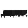 vidaXL Schlafsofa in L-Form Schwarz 255x140x70 cm Samt
