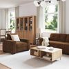 vidaXL Sofa 3 pcs Braun 221 x 80 x 80 cm Leinenmischgewebe