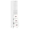 vidaXL Highboard Hochglanz-Wei&szlig; 34,5x34x180 cm Holzwerkstoff