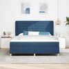 vidaXL Boxspringbett mit Matratze mit Kopfteil Blau 200 x 180 cm Stoff