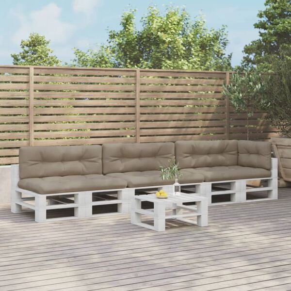 vidaXL Palettenkissen 7-tlg. Taupe Stoff