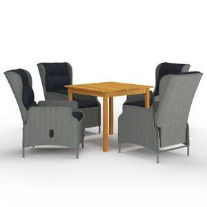 vidaXL 5-tlg. Garten-Essgruppe Hellgrau